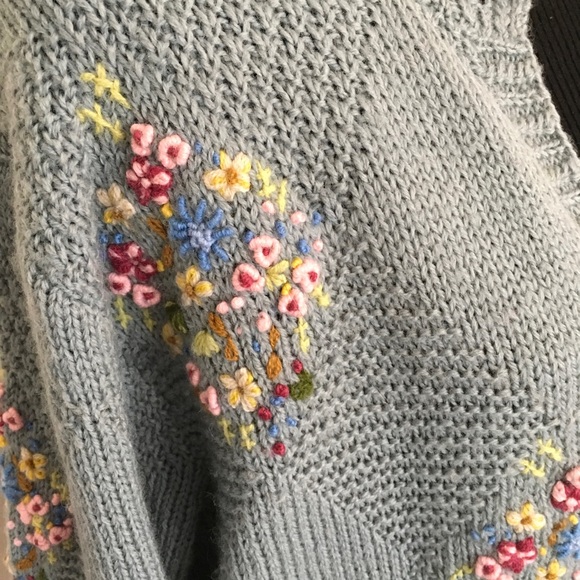 Vintage 100% wool 3d embroidery cardigan - Picture 5 of 6